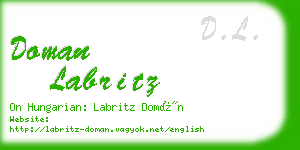 doman labritz business card